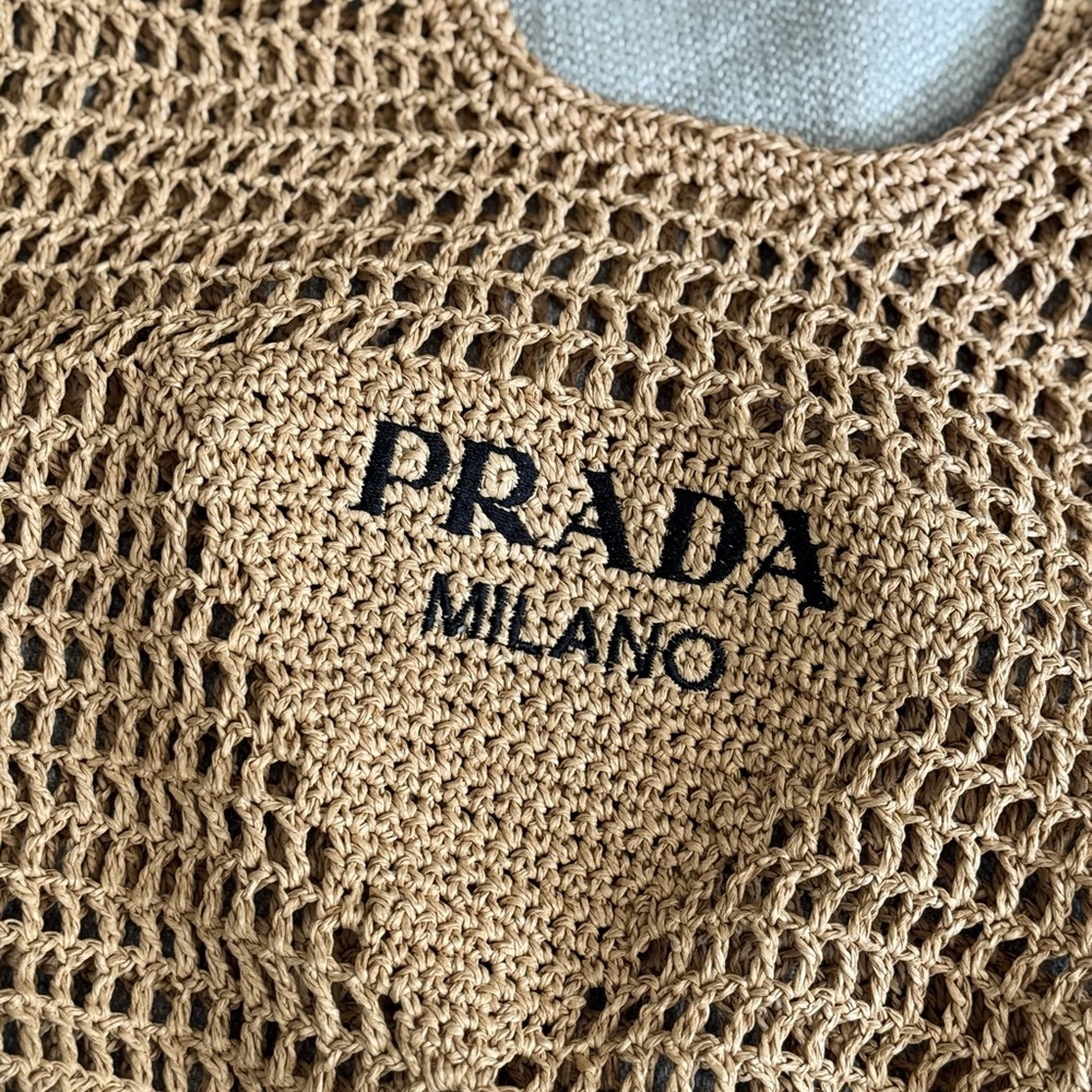 Brown Crochet Tote Bag - Picture 2 of 5
